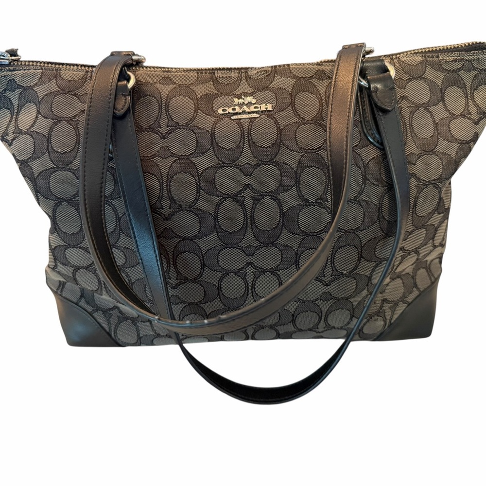 Sold*******Coach Gray and Black Signature Tote